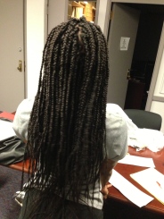 Finished braids before dipped in hot water